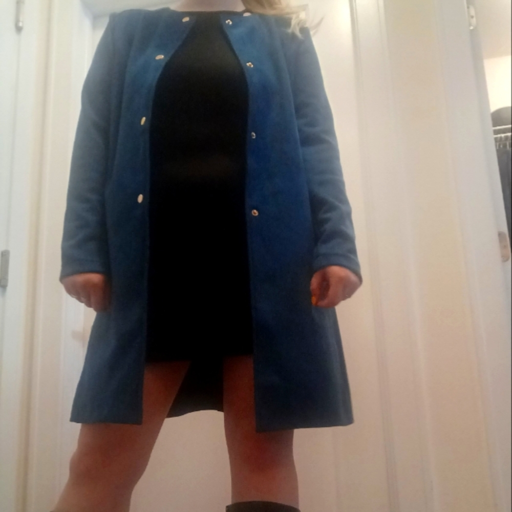 Teal long blazer